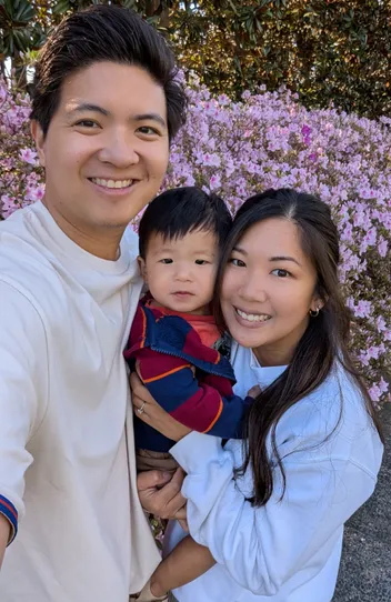 Hannah Millicent Koh with her husband and their son.